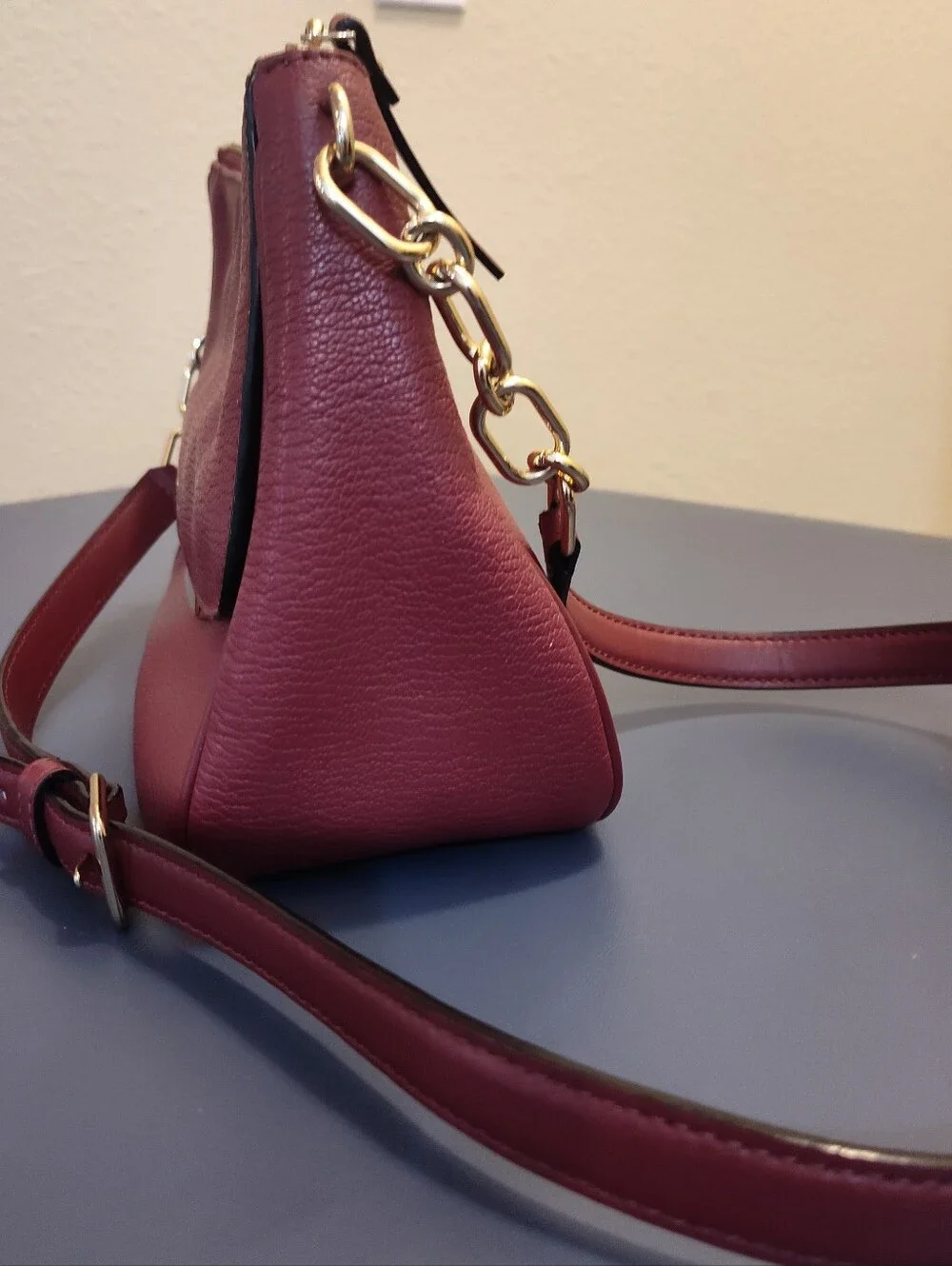 Kate Spade Robinson Lane Burgundy Cherrywood Crossbody Leather Bag Fall Holiday